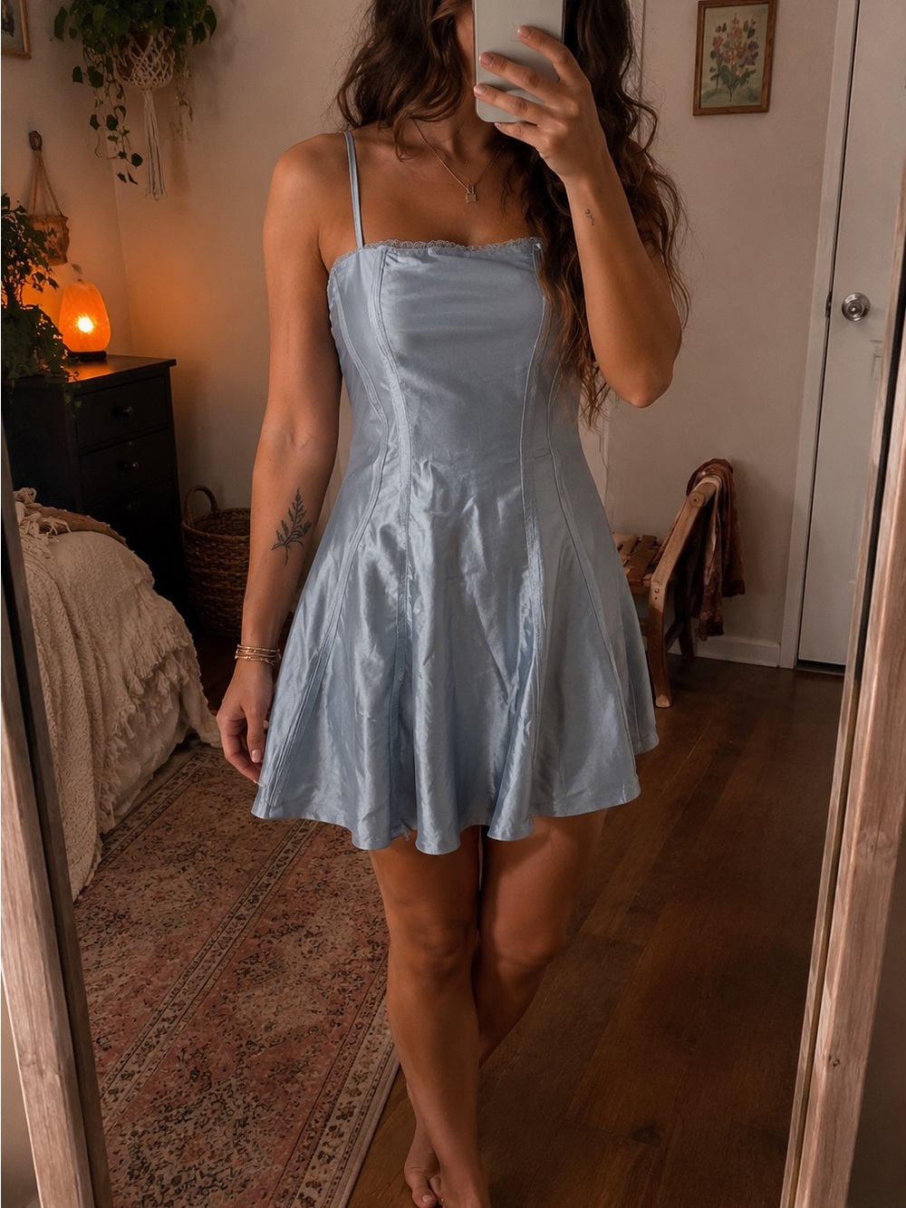 ✨ Fairycore Blue Corset Mini Dress | Y2K Coquette Strappy Fit & Flare ✨